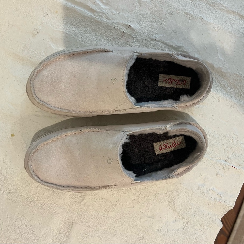 OluKai Nohea Cozy Beige Slip-On Shoes
